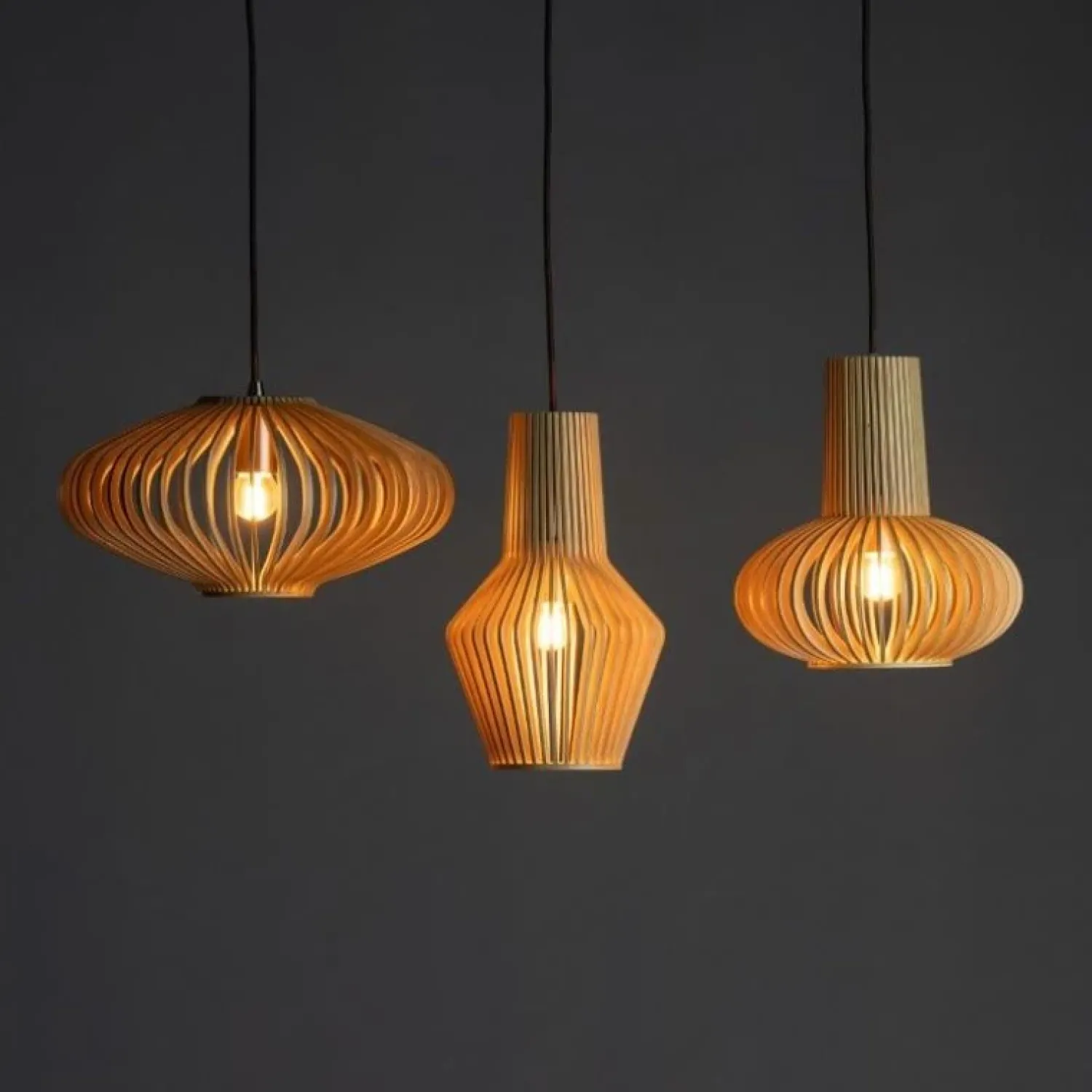 Trading Lighting Hanglampen|Tess 1-lichts Hanglamp hout bol