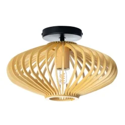 Trading Lighting Plafondlampen|Tess 1-lichts plafondlamp hout 30cm