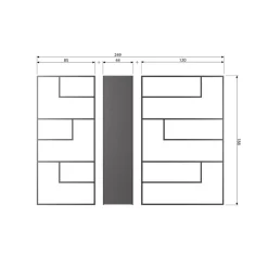 WOOOD Wandkasten|Industriele Kasten|Teun Wandkast smal Grenen zwart 44cm