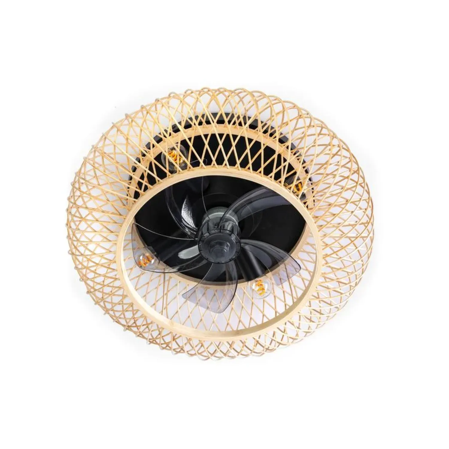 Trading Lighting Plafondlampen|The Fan 4-lichts Plafondventilator Bamboe