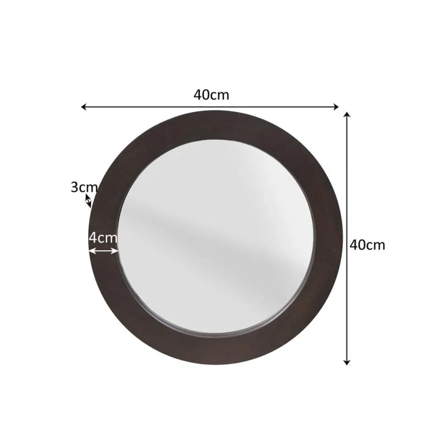 Furndea Spiegels|Thomas Spiegel rond Bruin 40cm