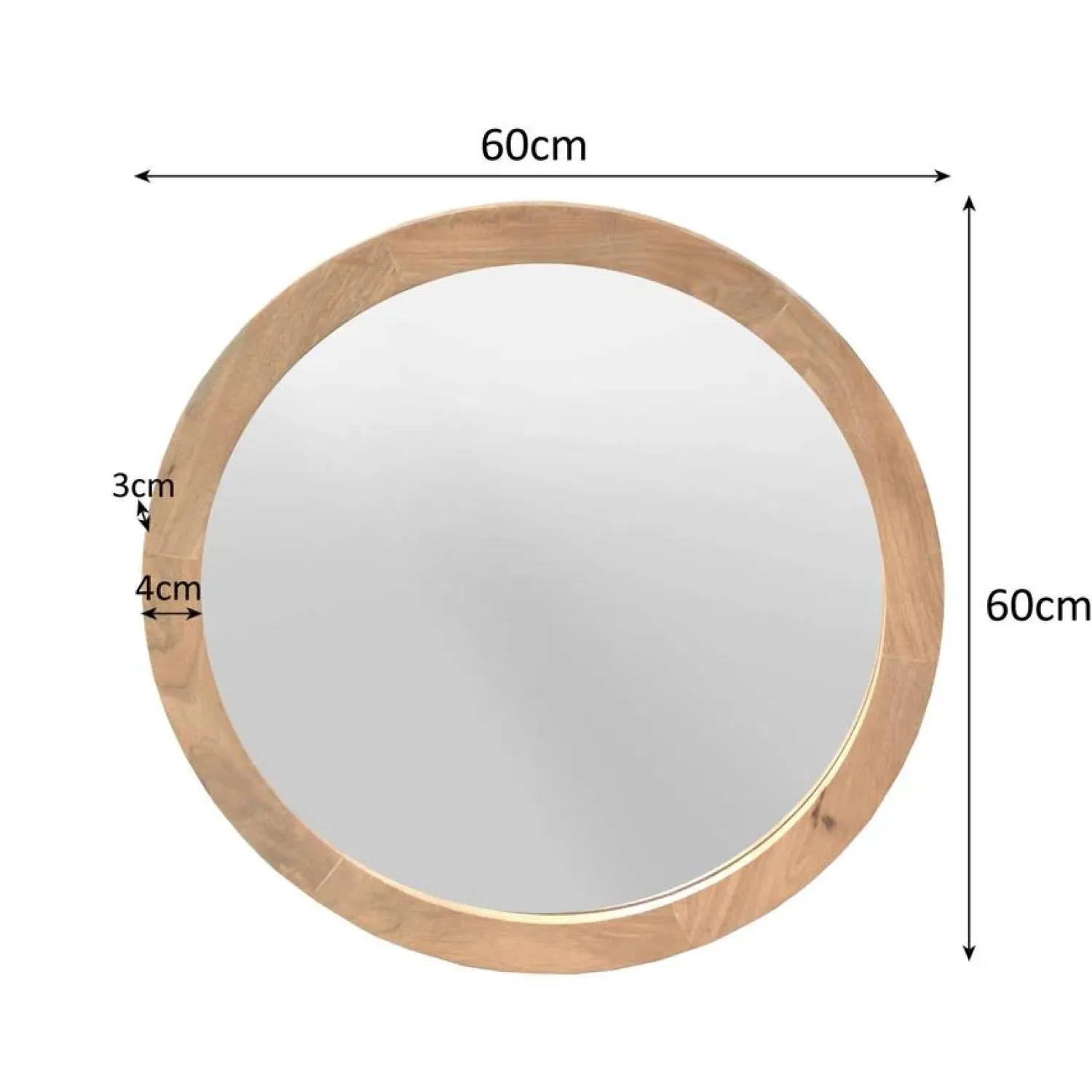 Furndea Spiegels|Thomas Spiegel rond Naturel 60cm