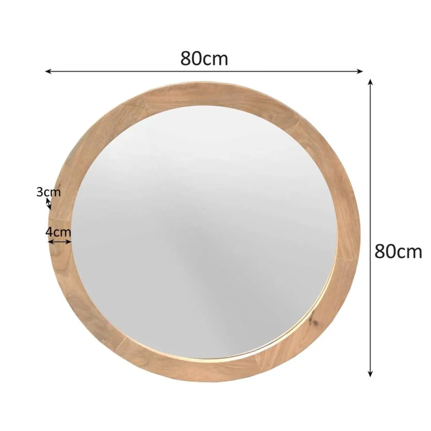 Furndea Spiegels|Thomas Spiegel rond Naturel 80cm