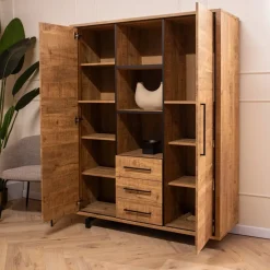 Maison Madera Wandkasten|Vakkenkasten|Thornbay Vakkenkast 2 deuren Hout 135cm
