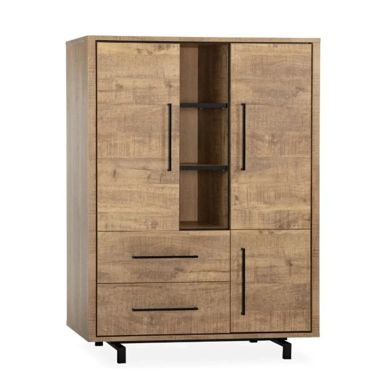 Maison Madera Wandkasten|Vakkenkasten|Thornbay Vakkenkast 3 deuren Hout 120cm