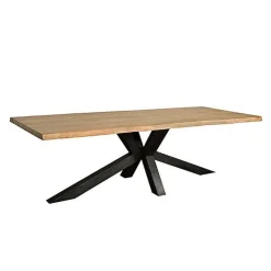 Tower living Eettafels|Tiago Eettafel met spinpoot rechthoek acacia hout naturel 220×100