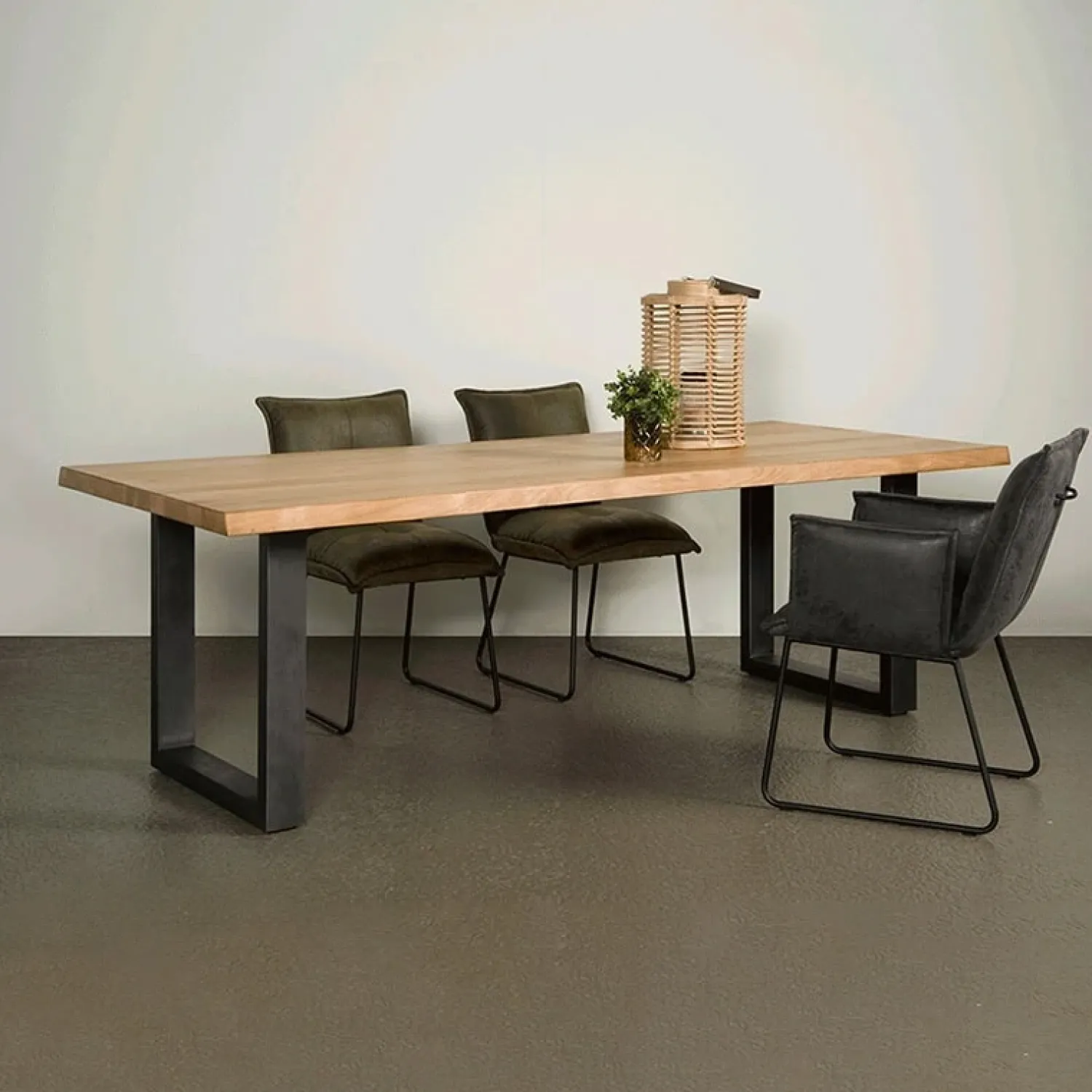 Tower living Eettafels|Tiago Eettafel met U poot rechthoek acacia hout naturel 160×90