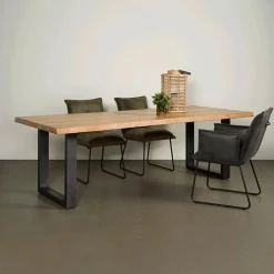 Tower living Eettafels|Tiago Eettafel met U poot rechthoek acacia hout naturel 240×100