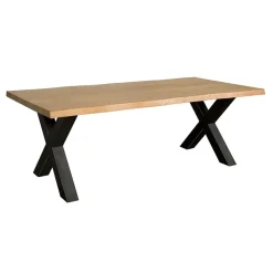 Tower living Eettafels|Tiago Eettafel met X poot rechthoek acacia hout naturel 220×100