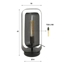 Kalfort Tafellampen|Tindy tafellamp industrieel artic zwart