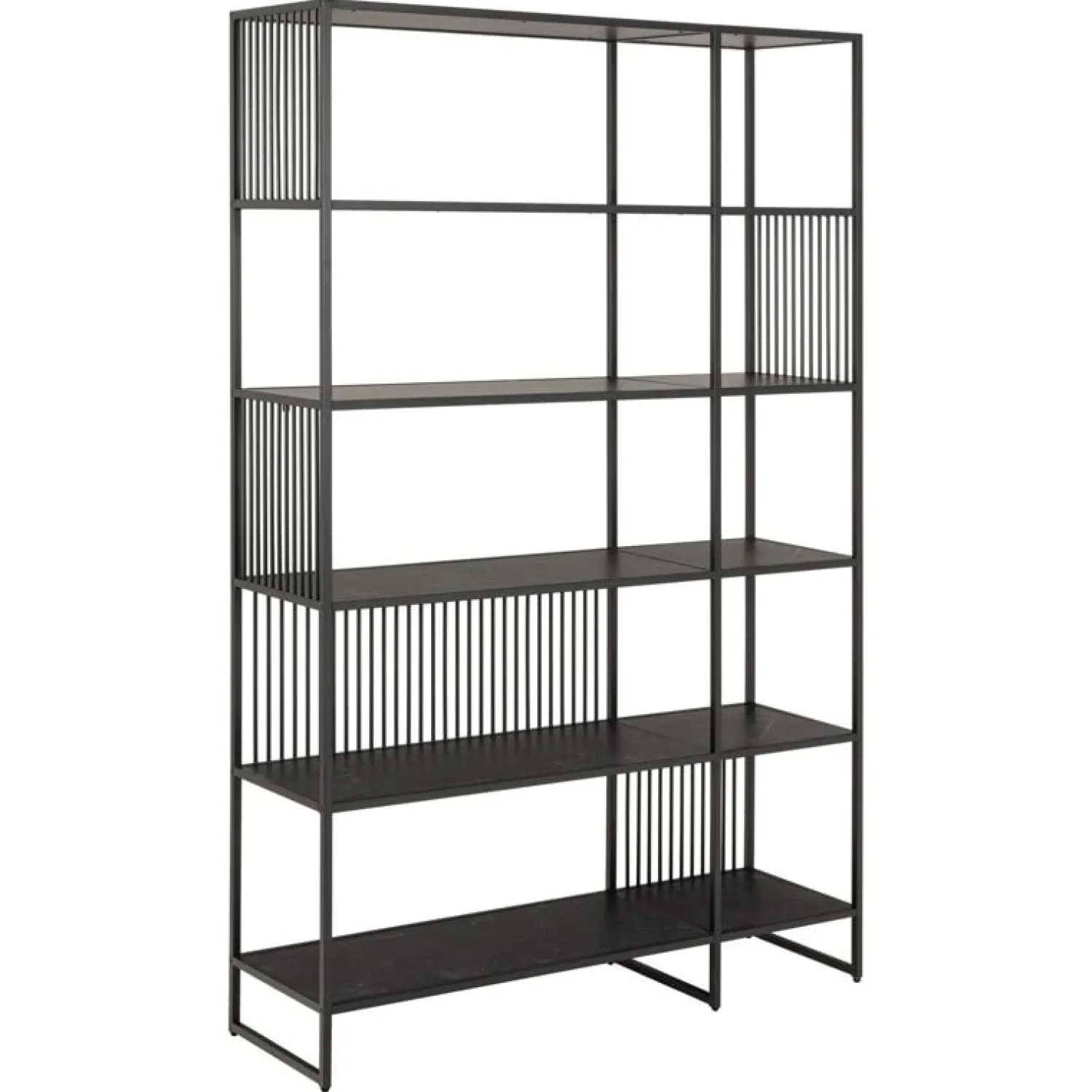 Nordhavn Boekenkasten|Industriele Kasten|Tissaro Boekenkast Hoog Zwart 120cm