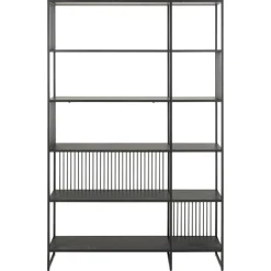 Nordhavn Boekenkasten|Industriele Kasten|Tissaro Boekenkast Hoog Zwart 120cm