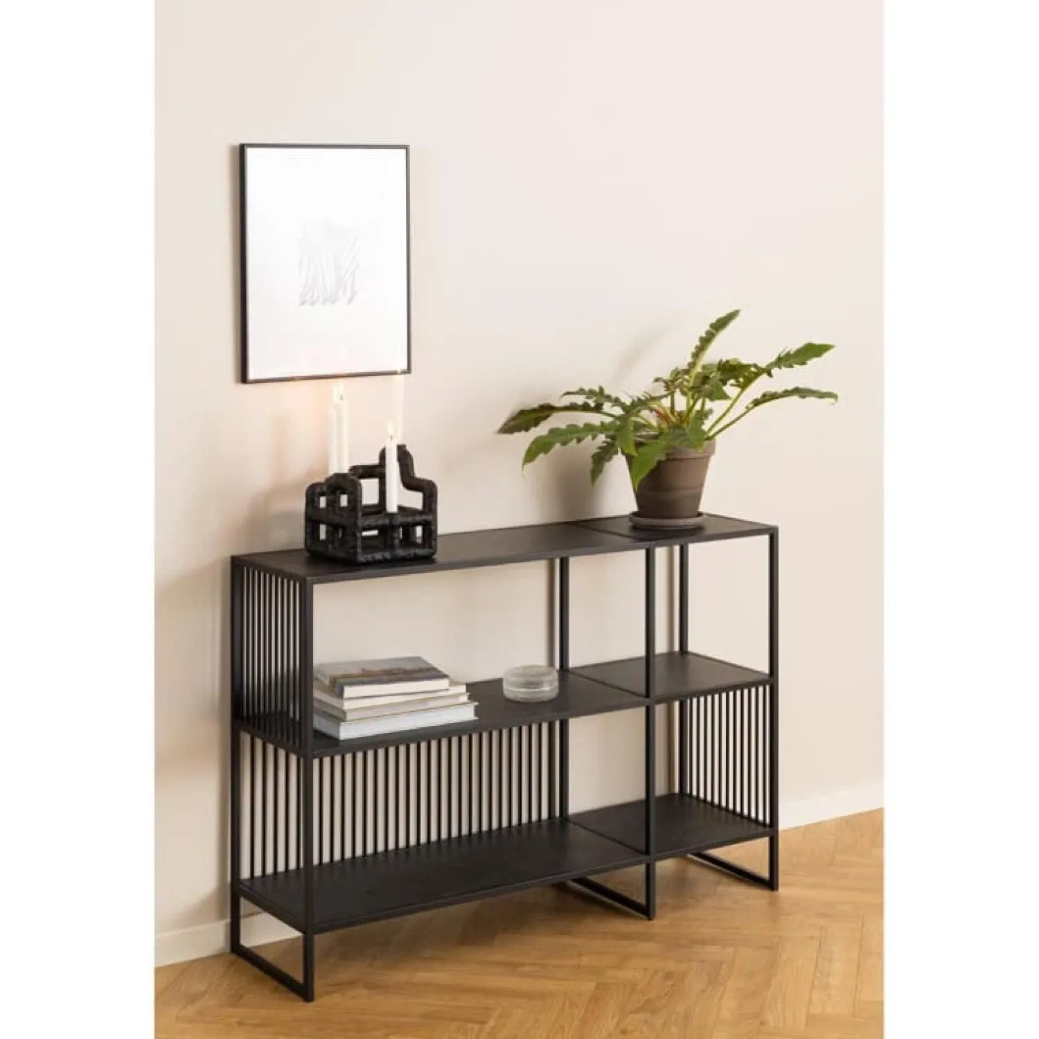 Nordhavn Boekenkasten|Industriele Kasten|Tissaro Boekenkast Laag Zwart 120cm