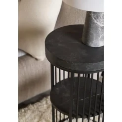 Nordhavn Nachtkastjes|Industriele Kasten|Tissaro Nachtkastje Zwart 35cm
