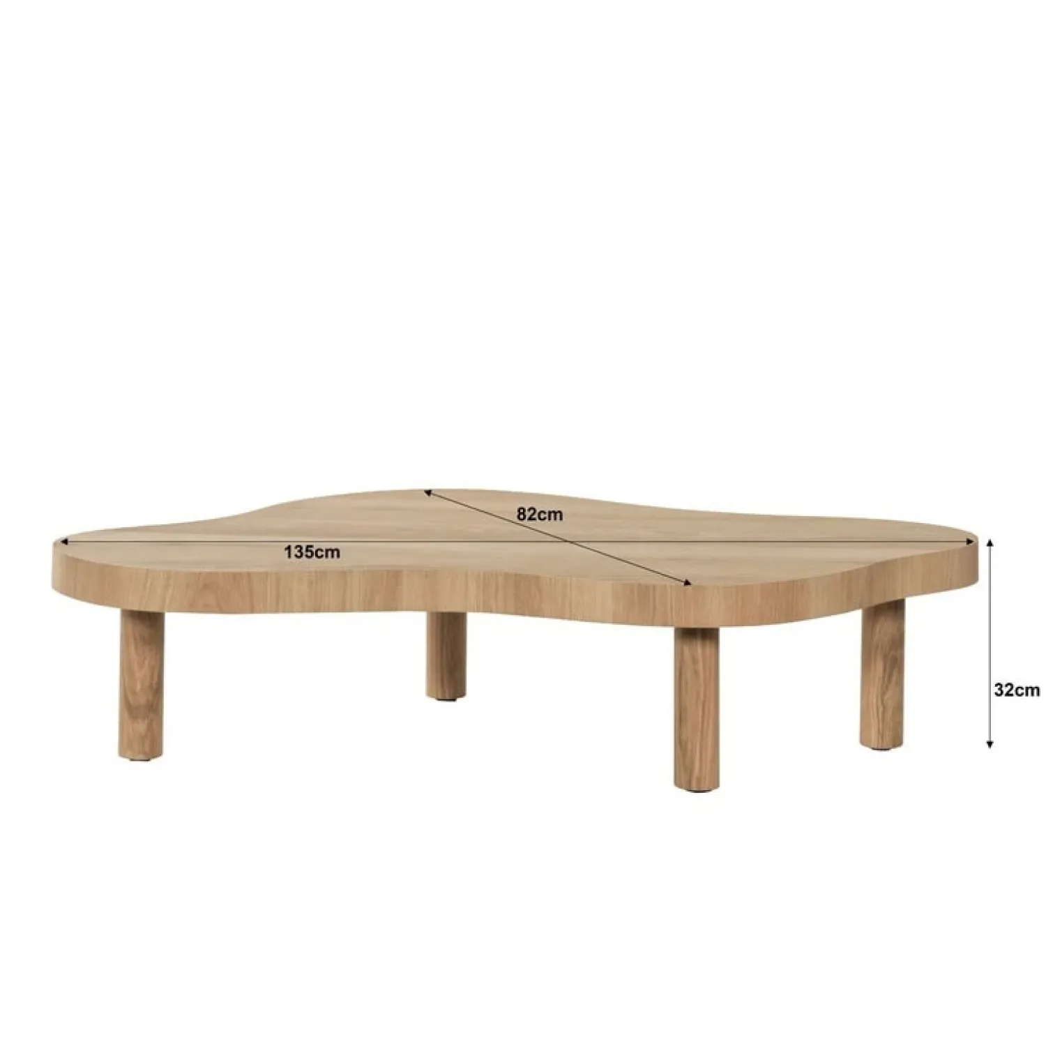 Livingfurn Salontafels|Tobago Salontafel organisch naturel eiken 135cm