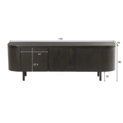 Livingfurn Industriele Kasten|Tv Meubels|Tobago Tv meubel Espresso eiken 170cm