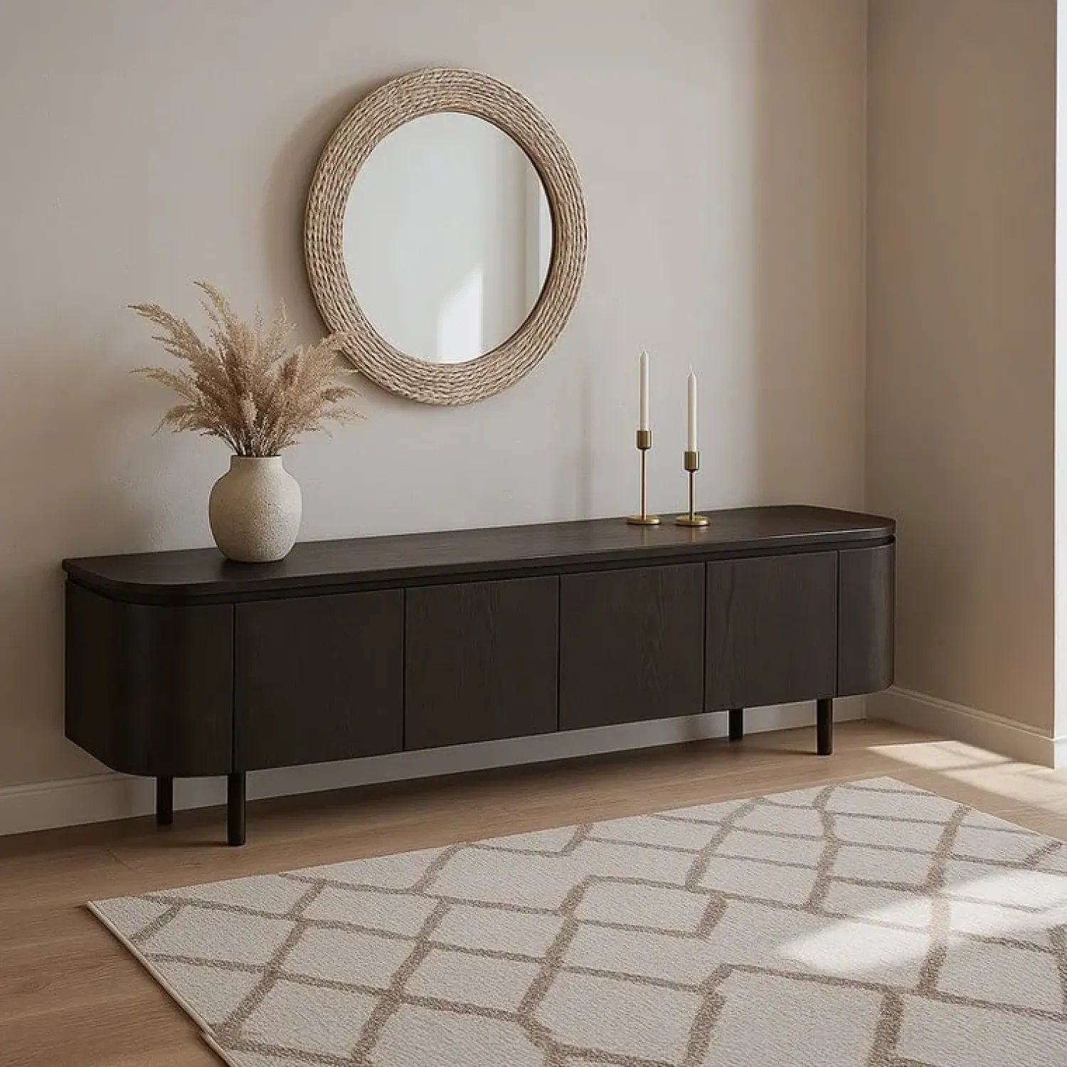 Livingfurn Industriele Kasten|Tv Meubels|Tobago Tv meubel Espresso eiken 210cm