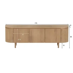 Livingfurn Industriele Kasten|Tv Meubels|Tobago Tv meubel naturel eiken 170cm