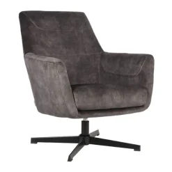 Label51 Fauteuils|Toby Draai fauteuil Antraciet velours