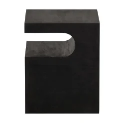 WOOOD Industriele Kasten|Nachtkastjes|Toma Bijzettafel Mangohout Zwart 40cm
