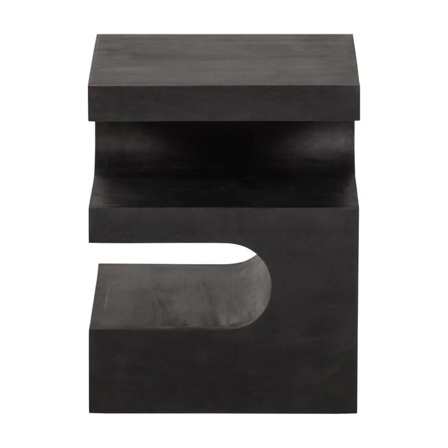 WOOOD Industriele Kasten|Nachtkastjes|Toma Bijzettafel Mangohout Zwart 40cm