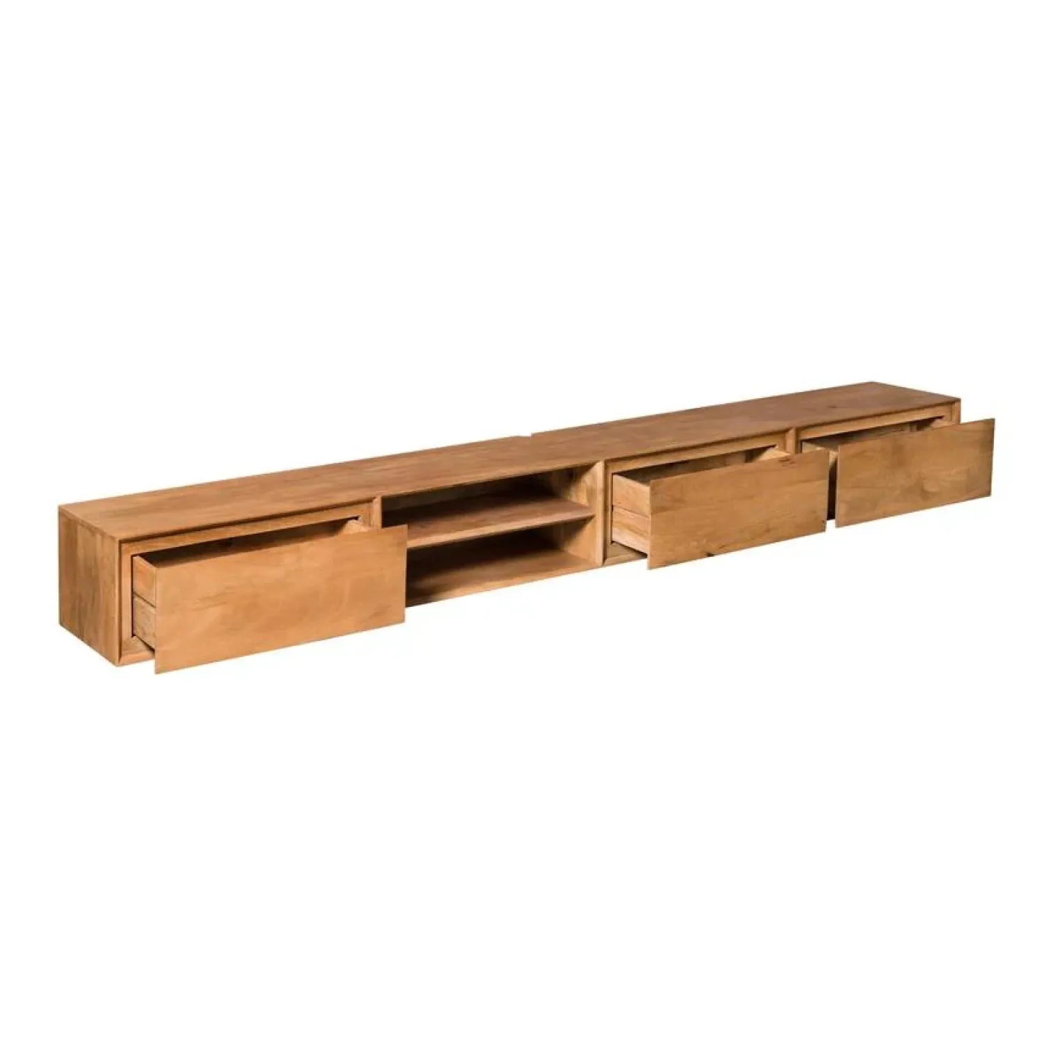Furndea Industriele Kasten|Tv Meubels|Tony Zwevend Tv meubel Naturel Mangohout 240 cm