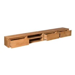 Furndea Industriele Kasten|Tv Meubels|Tony Zwevend Tv meubel Naturel Mangohout 280 cm