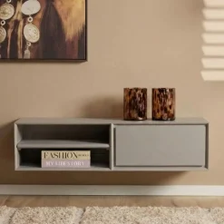 Furndea Industriele Kasten|Tv Meubels|Tony Zwevend Tv meubel Taupe Mangohout 120 cm