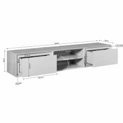 Furndea Industriele Kasten|Tv Meubels|Tony Zwevend Tv meubel Taupe Mangohout 160 cm