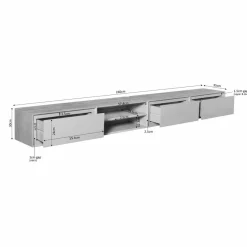 Furndea Industriele Kasten|Tv Meubels|Tony Zwevend Tv meubel Taupe Mangohout 240 cm