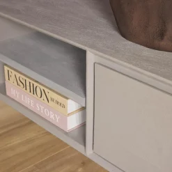Furndea Industriele Kasten|Tv Meubels|Tony Zwevend Tv meubel Taupe Mangohout 280 cm