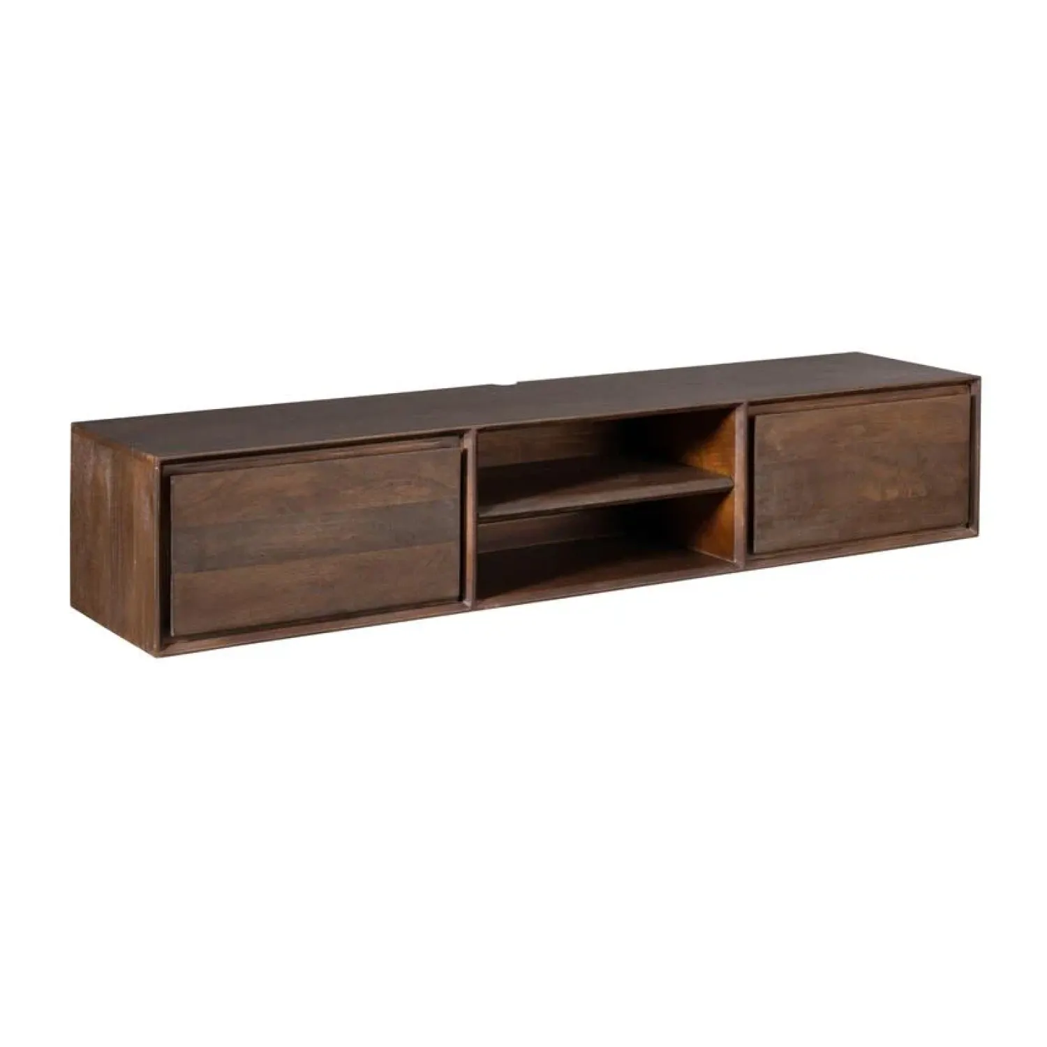 Furndea Industriele Kasten|Tv Meubels|Tony Zwevend Tv meubel Walnoot Mangohout 160 cm