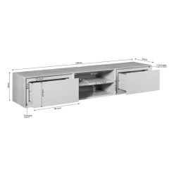 Furndea Industriele Kasten|Tv Meubels|Tony Zwevend Tv meubel Walnoot Mangohout 160 cm