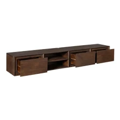Furndea Industriele Kasten|Tv Meubels|Tony Zwevend Tv meubel Walnoot Mangohout 200 cm