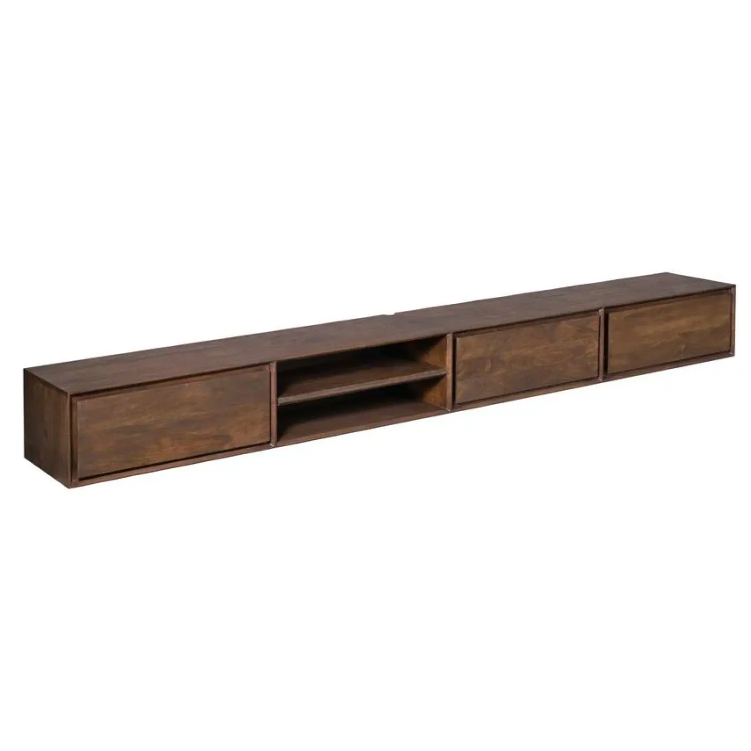 Furndea Industriele Kasten|Tv Meubels|Tony Zwevend Tv meubel Walnoot Mangohout 240 cm