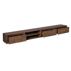 Furndea Industriele Kasten|Tv Meubels|Tony Zwevend Tv meubel Walnoot Mangohout 280 cm