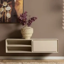 Furndea Industriele Kasten|Tv Meubels|Tony Zwevend Tv meubel Zand Mangohout 120 cm