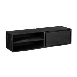 Furndea Industriele Kasten|Tv Meubels|Tony Zwevend Tv meubel Zwart Mangohout 120 cm