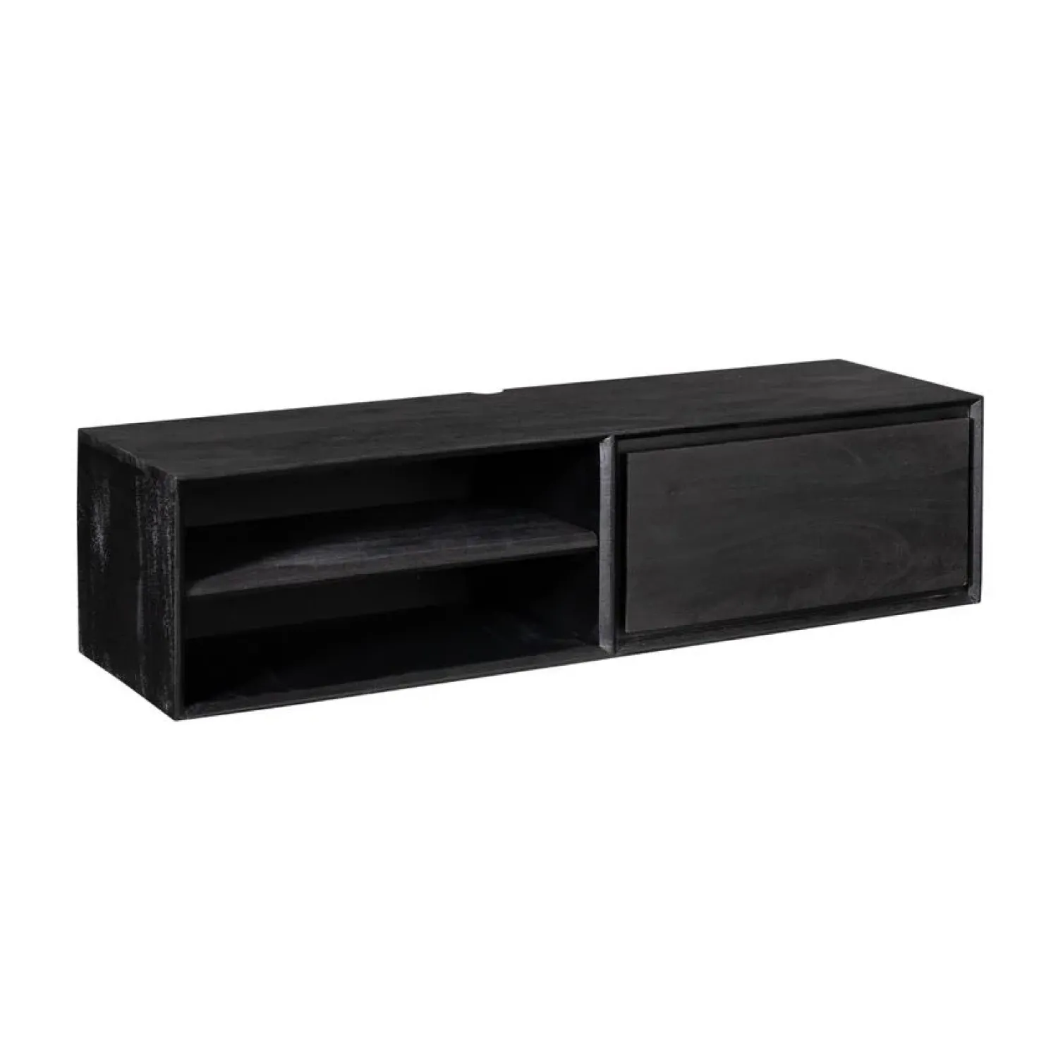 Furndea Industriele Kasten|Tv Meubels|Tony Zwevend Tv meubel Zwart Mangohout 120 cm