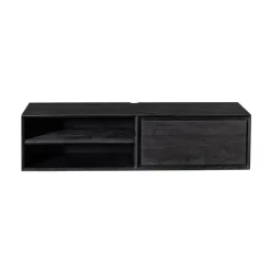 Furndea Industriele Kasten|Tv Meubels|Tony Zwevend Tv meubel Zwart Mangohout 120 cm