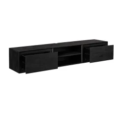 Furndea Industriele Kasten|Tv Meubels|Tony Zwevend Tv meubel Zwart Mangohout 160 cm