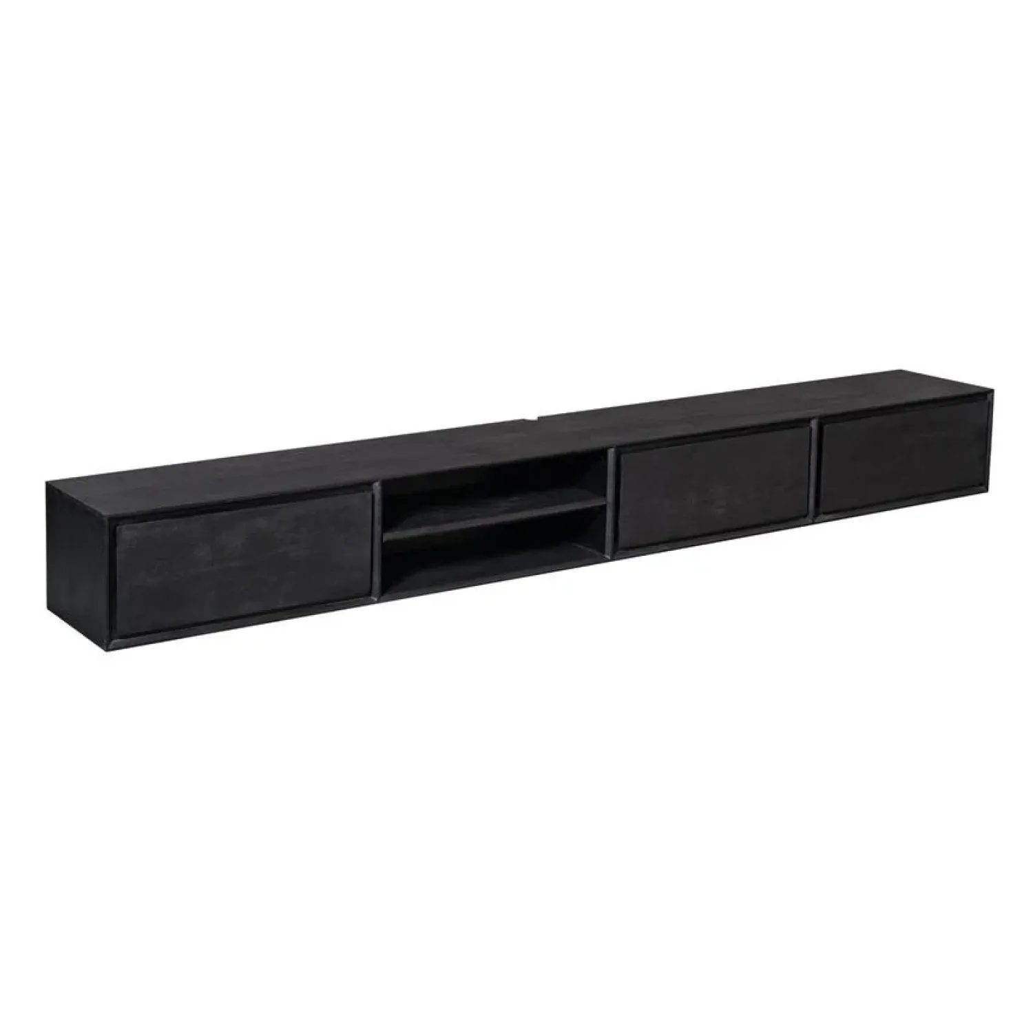 Furndea Industriele Kasten|Tv Meubels|Tony Zwevend Tv meubel Zwart Mangohout 240 cm