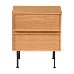 WOOOD Nachtkastjes|Industriele Kasten|Tours Nachtkastje Melamine/MDF Naturel 45cm