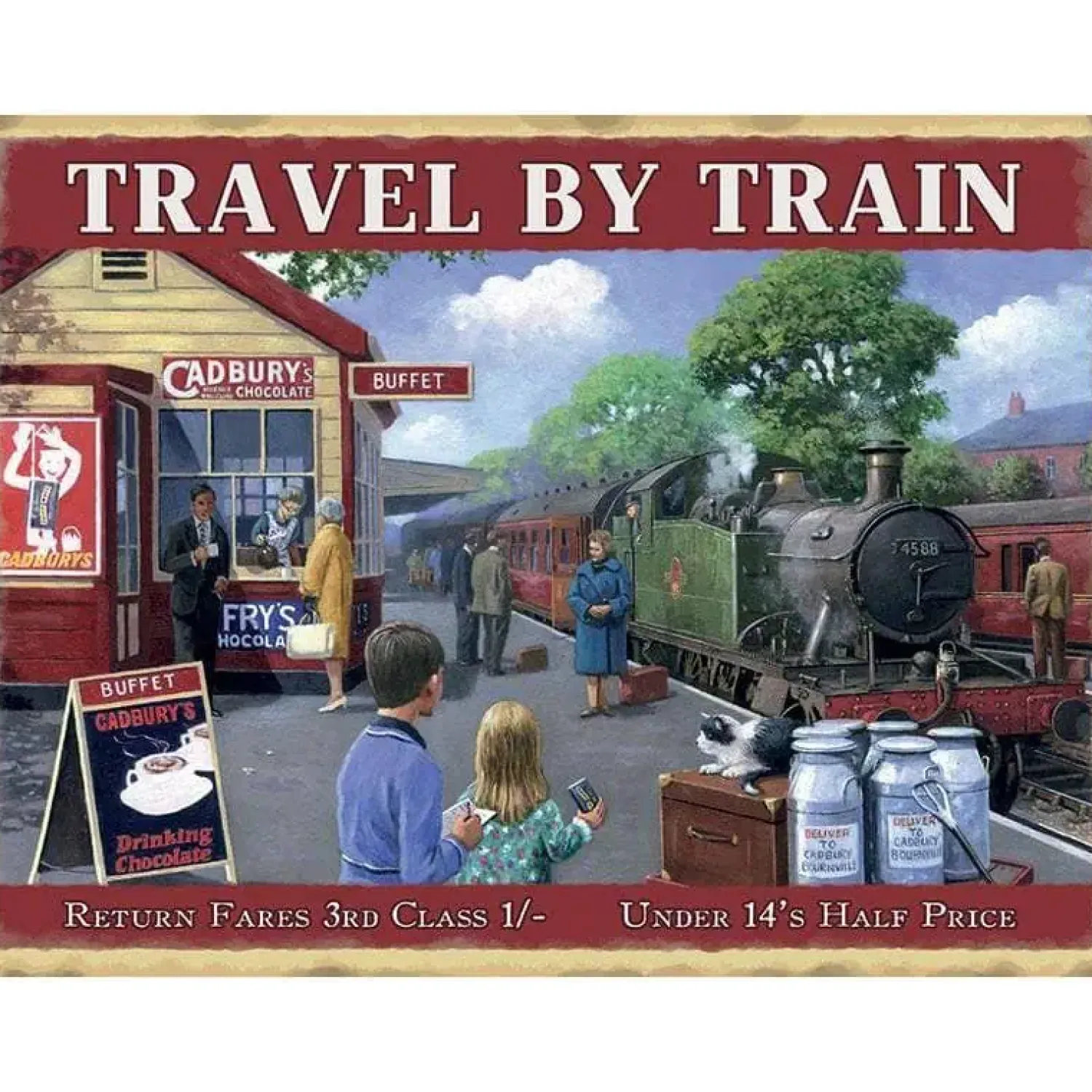 Cavetown Metalen Borden|Travel by Train - metalen bord