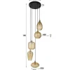 Kalfort Hanglampen|Glazen Hanglamp|Tristan 5-lichts Hanglamp Amberkleurig glas