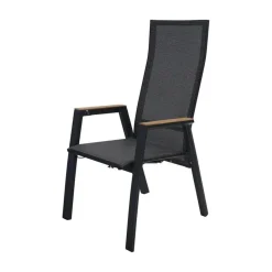 Lesli Living Tuinstoelen|Tuinstoel Amir Teak Noir