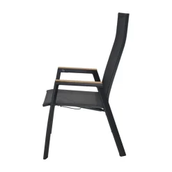 Lesli Living Tuinstoelen|Tuinstoel Amir Teak Noir