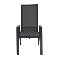 Lesli Living Tuinstoelen|Tuinstoel Amir Teak Noir