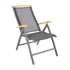 Lesli Living Tuinstoelen|Tuinstoel Monza zwart verstelbaar