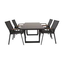 Lesli Living Tuinstoelen|Tuinstoel Tarragona Teak Noir